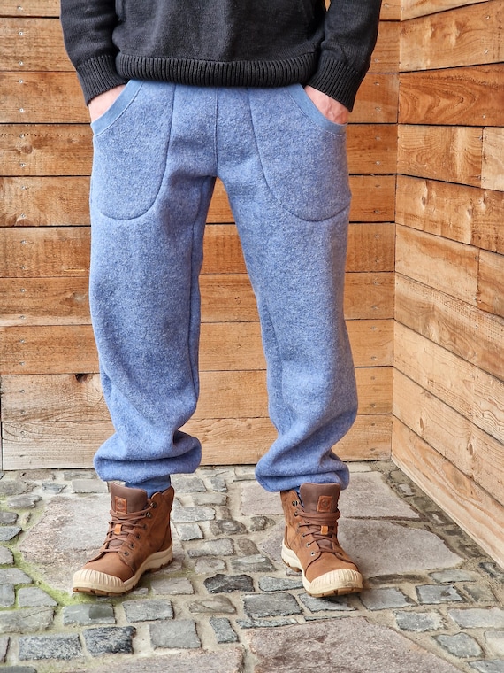 Walkhose TAKE it AWAY blau Herren Hose aus Walkloden, warme Hose