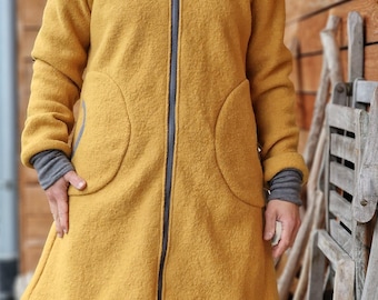 Hoodie jacket short coat * Lori * Hooded jacket Walk, coat for women, women&#39;s coat made of Walkloden, winter jacket, autumn jacket, wool jacket