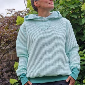 Waffle Muslin Hoodie, Hoodie, Hoodie, Sweater for women made of cotton, top made of muslin Oversized waffle sweater