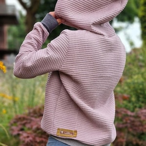 Waffle muslin hoodie, hooded sweatshirt, women's cotton sweater, oversized muslin top