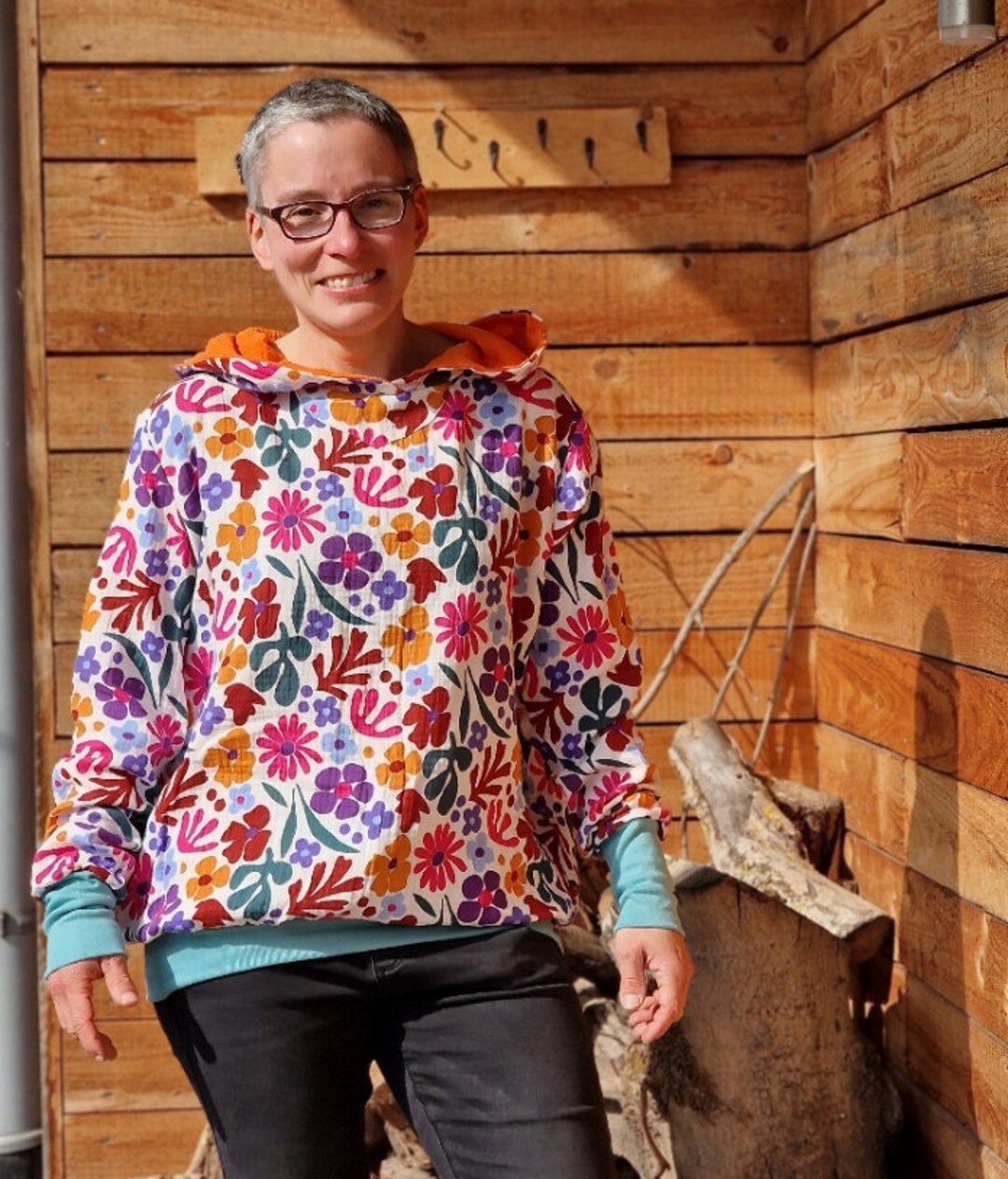 Muslin Hoodie, Hooded Sweater, Hoodie, Sweater for Women Made of - Main Image