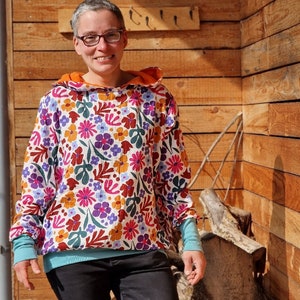 Sudadera con capucha de muselina, sudadera con capucha, sudadera con capucha, suéter para mujer hecho de algodón, top hecho de suéter de verano de muselina, suéter de muselina floral