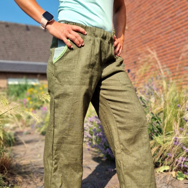 Linen trousers | forest green | Linen culottes | Women's linen trousers | Linen trousers for women | Summer trousers | Marlene pants | s-xxl wide leg |