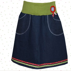 Skirt Retro Dottie Jeans Hip Skirt s -XL Skirt for women, women&#39;s skirt denim skirt, skirt with pockets favorite piece
