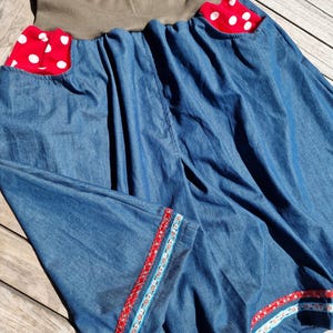 Skirt Retro Jeans with box pleat hip skirt S - XL ladies skirt, jeans skirt for ladies, fly agaric, skirt made of soft jeans,