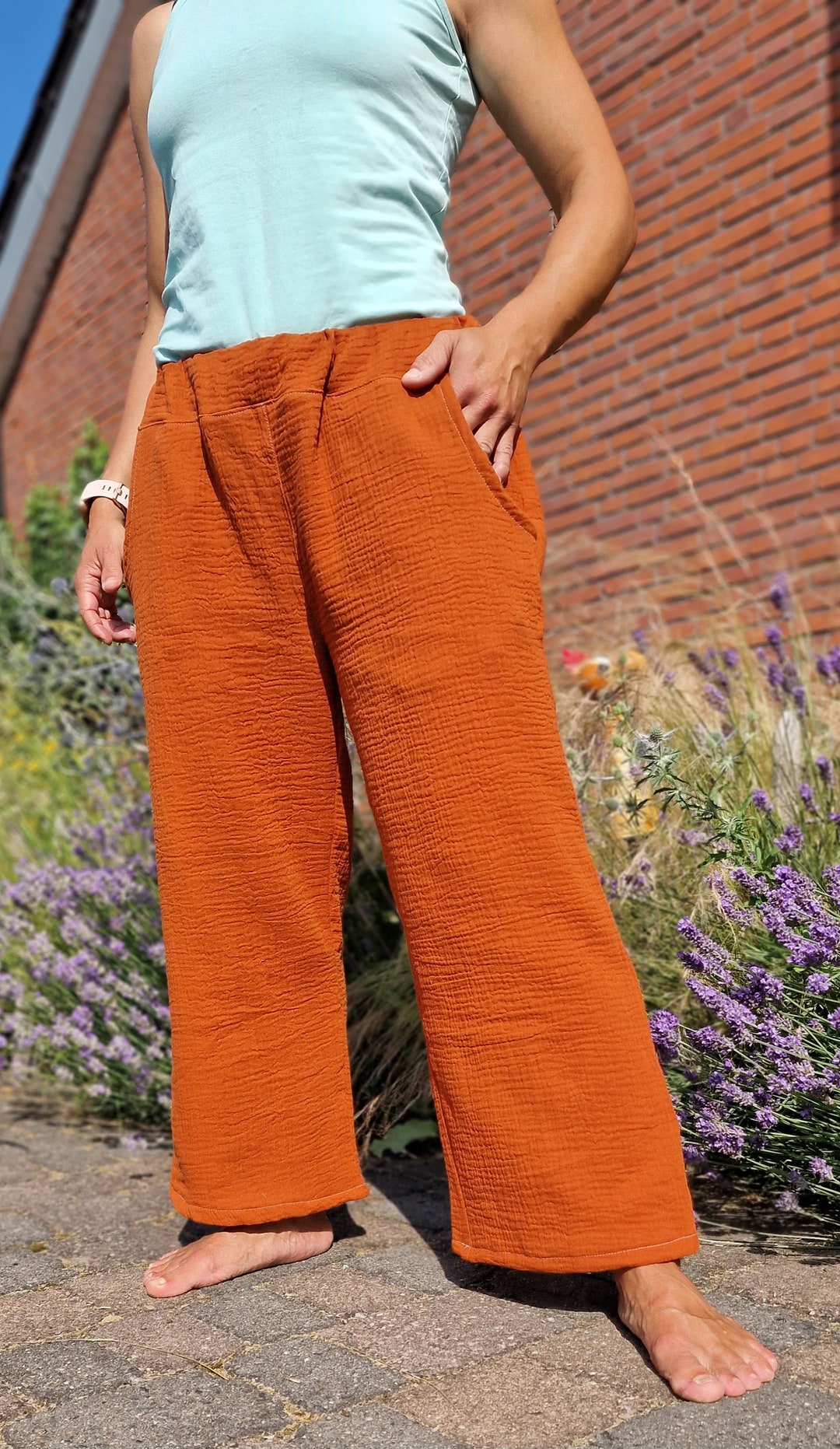 Liyuera Halara, pantaloni da donna in lino, estivi, leggeri, in cotone