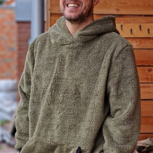 Sudadera con capucha para exteriores de felpa, sudadera con capucha, sudadera con capucha, suéter para hombre de peluche, top polar de forro polar, chaqueta de gran tamaño, suéter