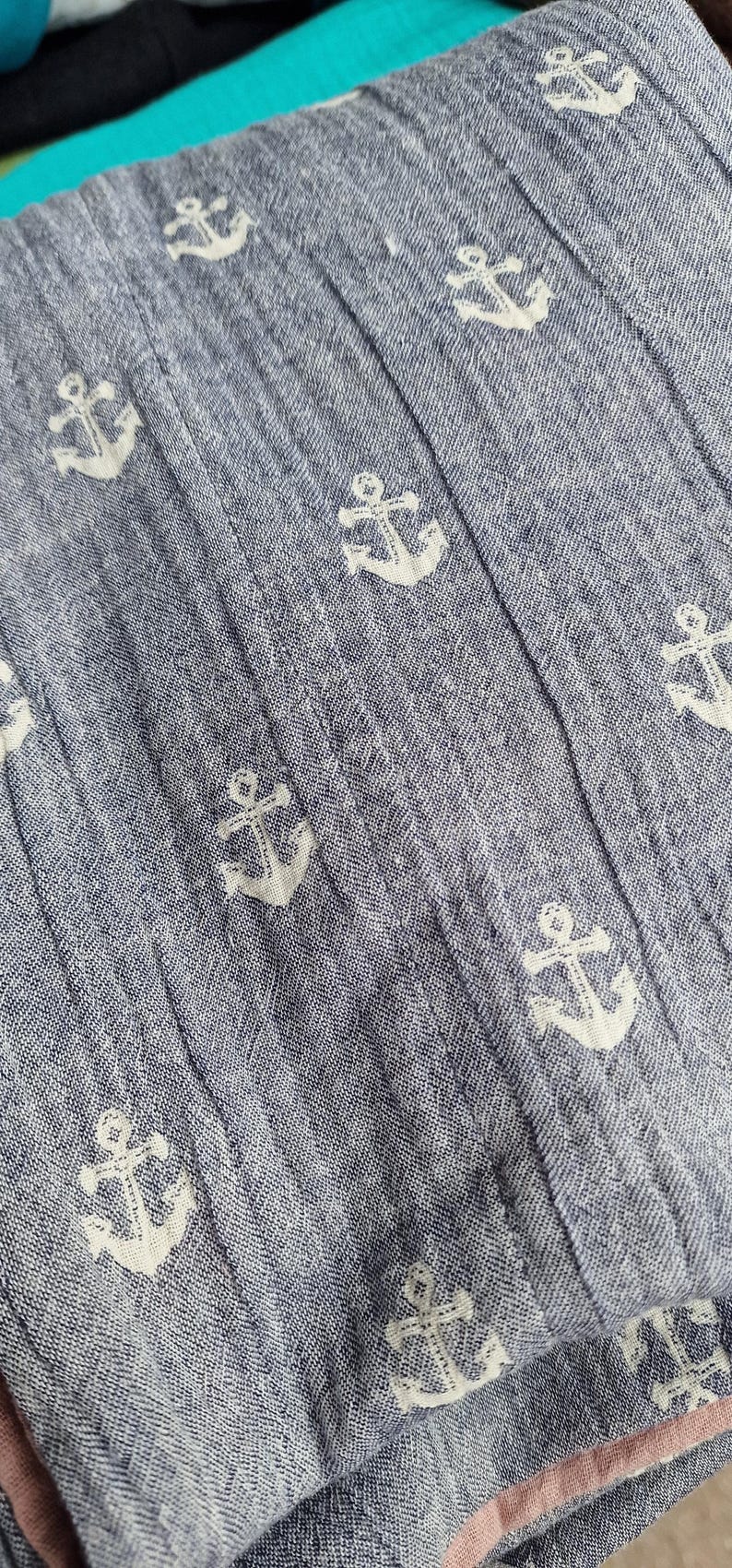Grande coperta di mussola, coperta di mussola, colori a scelta, 4 strati, morbida coperta, coperta estiva benessere, copriletto immagine 11