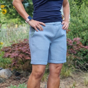 Shorts for women | Shorts airy pants made of waffle pique | Pants | grey blue | Summer pants | Marlene pants | waffle muslin women&#39;s shorts