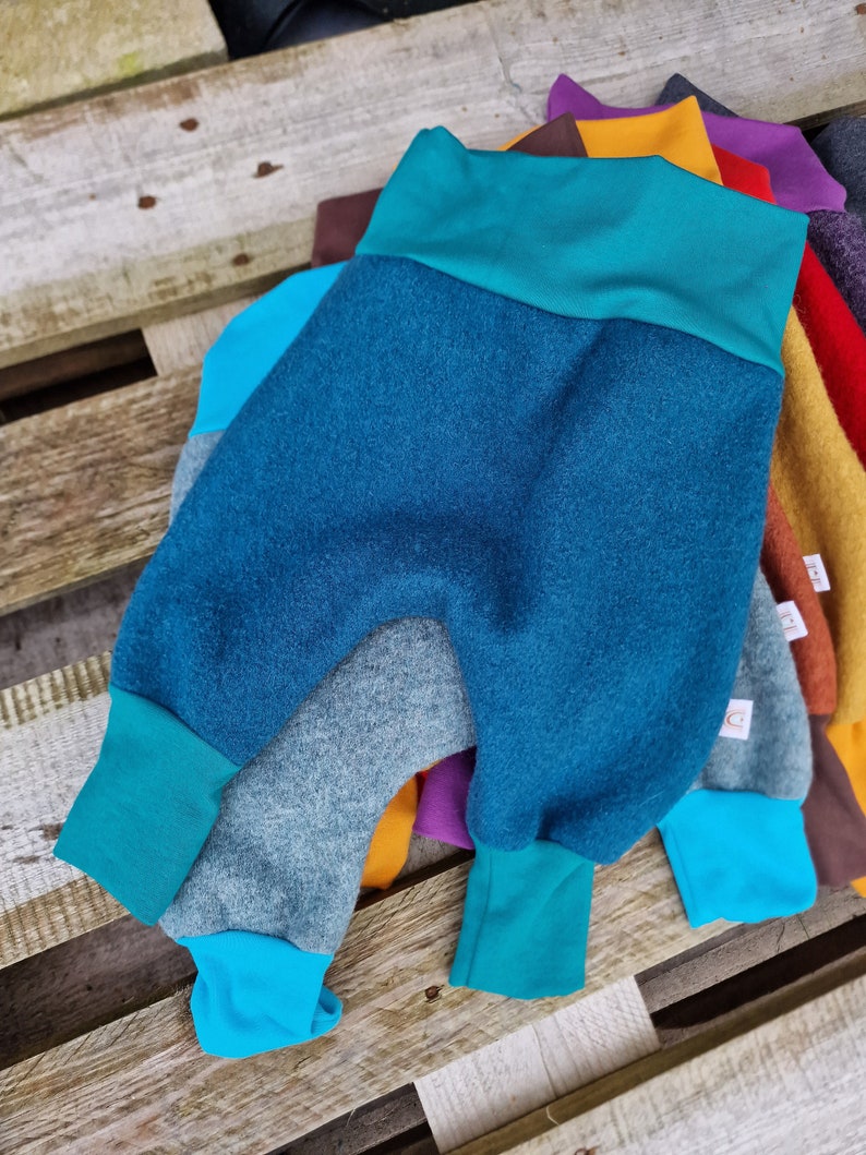 Walkhose, Pumphose aus Walk, warme Hose aus Wolle, Wollhose, Winterhose. Kinderhose Hose für Babys und Kinder aus walkloden, Hose Herbst Bild 8