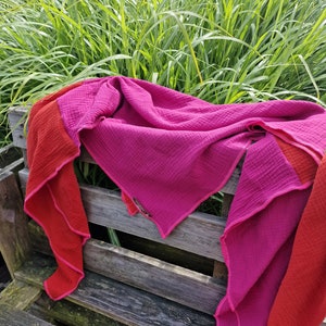 Muslin cloth XXL scarf ladies scarf pink red rust ladies scarf made of muslin soft scarf for ladies in desired size, ladies scarf Double Gauze image 7