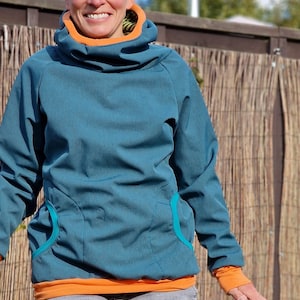 LT Softshell * Hoodie * Retro * Windbreaker * Pullover * Softshell hoodie for women * Outdoor softshell jacket for women, overcoat