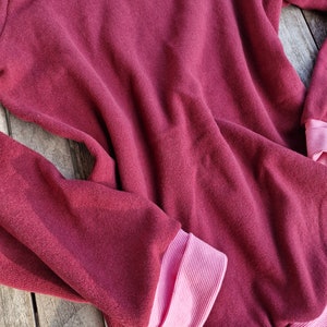 Merino wool hoodie retro merino wool sweater red pink sweater hoodie for women sweater sweatshirt jumper warm image 9