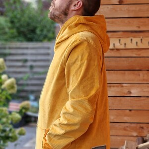 Outdoor hoodie made of corduroy, hooded sweater, hoodie, sweater for men made of robust corduroy, top made of corduroy, oversized jacket, jacket sweater image 4