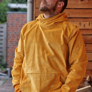 Outdoor hoodie made of corduroy, hooded sweater, hoodie, sweater for men made of robust corduroy, top made of corduroy, oversized jacket, jacket sweater image 6