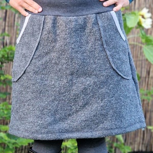 Winter skirt, boiled wool skirt, hip skirt, s-XL skirt for women, skirt made of wool, wool skirt, winter skirt, women&#39;s skirt, grey, boiled wool, eco fashion