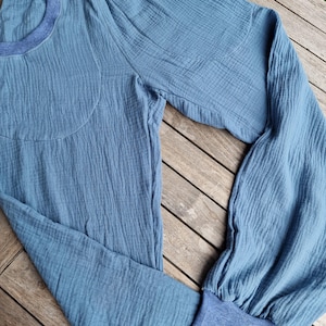 Women&#39;s muslin pants | airy muslin pants | pump pants | blue | summer pants | wide pants | culottes | women&#39;s sizes s to xxl, lightweight pants
