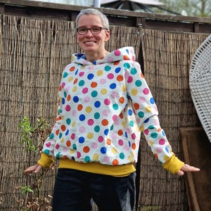 Women's sweater made of soft canvas, hoodie, hooded sweatshirt, hoodie, sweater for women made of jeans, top made of canvas, oversized retro sweater