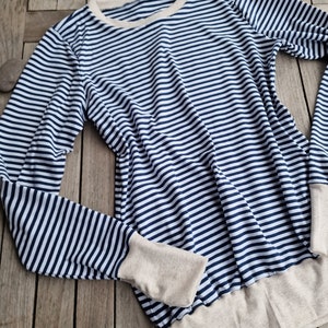 Long-sleeved shirt ** Hannah ** Retro stripes blue stripes, maritime, shirt for women, women&#39;s shirt with long sleeves, size s - xxl, striped shirt