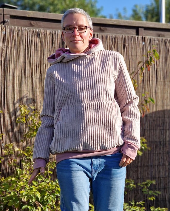 Sweat a capuche d exterieur en velours cotele sweat a capuche pull pour femme en velours cotele robuste haut en velours cotele veste surdimensionnee veste pull Etsy France