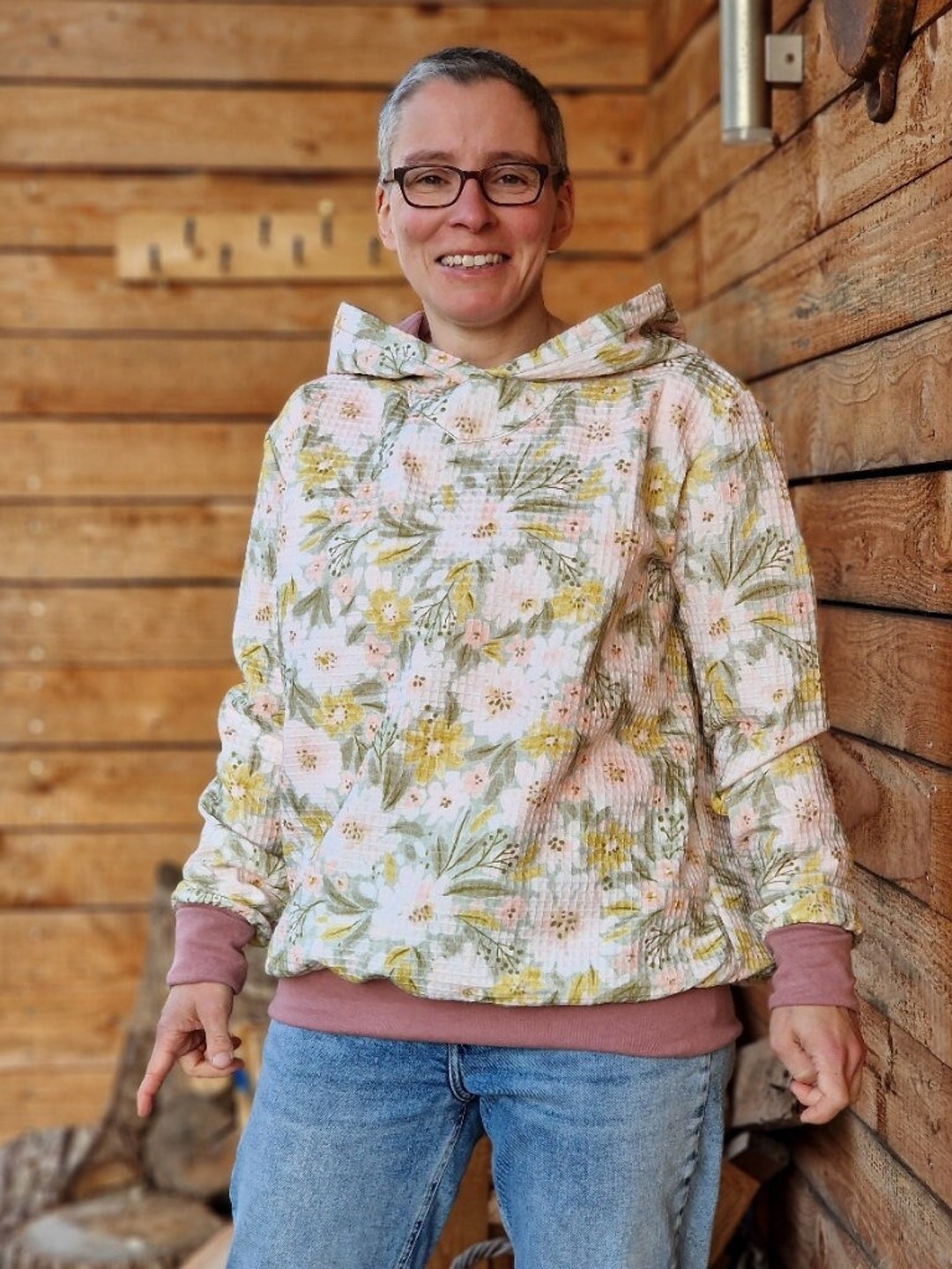 Waffle Muslin Hoodie, Hoodie, Hoodie, Sweater for Women Made of