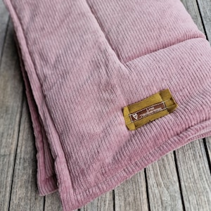 Hundedecke Kuscheldecke Hundematte für Hunde  weiche Matte für Hunde aus Cord rosa altrosa , rose  , gefüttert , Decke für Hunde, Liegematte