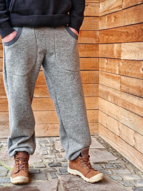 Walkhose TAKE it AWAY grau Herren Hose aus Walkloden, warme Hose