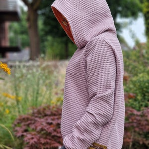 Waffel Musselin Hoodie , Kapuzenpulli, Kapuzenpullover, Pulli für Damen aus Baumwolle, Oberteil aus Musselin Oversized Waffelpullover Bild 2