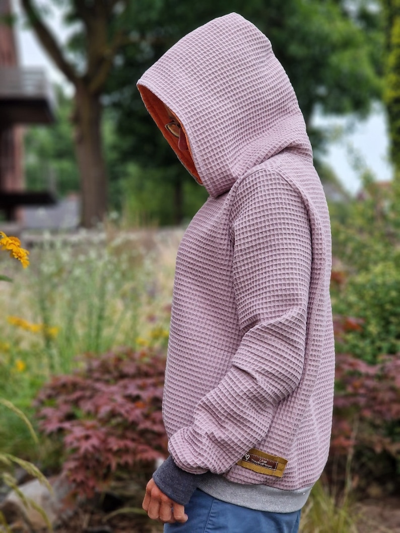 Waffel Musselin Hoodie , Kapuzenpulli, Kapuzenpullover, Pulli für Damen aus Baumwolle, Oberteil aus Musselin Oversized Waffelpullover Bild 2