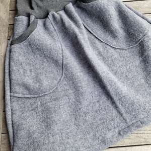 Winter skirt, boiled wool skirt, hip skirt, s-XL skirt for women, wool skirt, winter skirt, women&#39;s skirt, light grey boiled wool, eco fashion