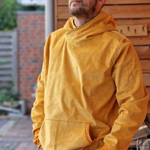 Outdoor hoodie made of corduroy, hooded sweater, hoodie, sweater for men made of robust corduroy, top made of corduroy, oversized jacket, jacket sweater image 1