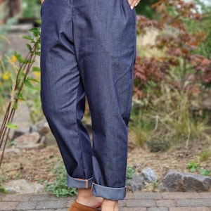 JEANS pants | medium blue | paperbag pants made of jeans | women&#39;s pants made of jeans | jeans pants for women | fashionable pants | baggy pants | s-xxl | jeans