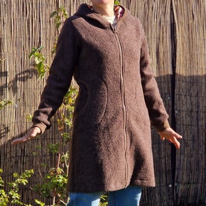 Giacca con cappuccio, cappotto corto * Lori * giacca con cappuccio da passeggio, cappotto da donna, cappotto da donna in loden da passeggio, giacca invernale, giacca autunnale, giacca di lana