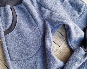 TAKE it AWAY blue women's boiled wool trousers, warm trousers, women's wool trousers, winter trousers, robust outdoor trousers, women's harem trousers