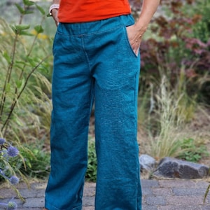 Linen trousers | petrol | Linen culottes | Women&#39;s linen trousers | Linen trousers for women | Summer trousers | Marlene trousers | s-xxl wide leg |