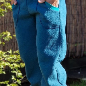 Walk trousers TAKE it AWAY petrol women&#39;s trousers made of walked loden, warm trousers, women&#39;s trousers made of wool, winter trousers, outdoor trousers, robust trousers, women&#39;s bloomers