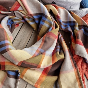Flannel scarf XXL scarf ladies scarf checkered ladies scarf made of flannel, triangular scarf for ladies, accessories, autumn, winter scarf cuddly