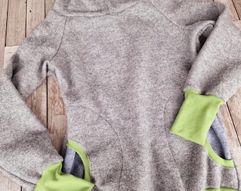 Wool hoodie * Hoodie * Retro * Woolen wool sweater * * Sweater * Women's hooded sweater * Outdoor * Sweatshirt * Pullover * Warm grey