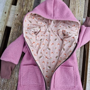 Walk jacket, forest animals, wool jacket for children, children&#39;s jacket made of new wool, warm jacket for children, lined jacket for children, Scandi design