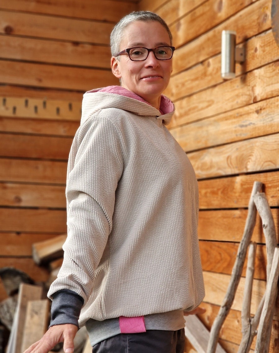 Women s Sweater Made of Soft Corduroy Hoodie Hooded Sweater Sweater for Women Made of Baby Corduroy Top Made of Corduroy Oversized Retro Sweater Etsy UK