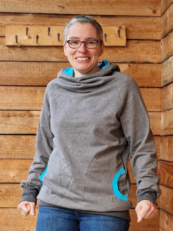 LT Surfwear Hoodie Retro Real Basic Grey Hoodie for Women