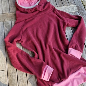 Merino wool hoodie retro merino wool sweater red pink sweater hoodie for women sweater sweatshirt jumper warm image 8