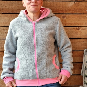 Plush jacket * Hoodie * Retro * Plush teddy jacket * Jacket * Hooded jacket for women * Outdoor * Sweatshirt * Toyer warm oversized sweatshirt