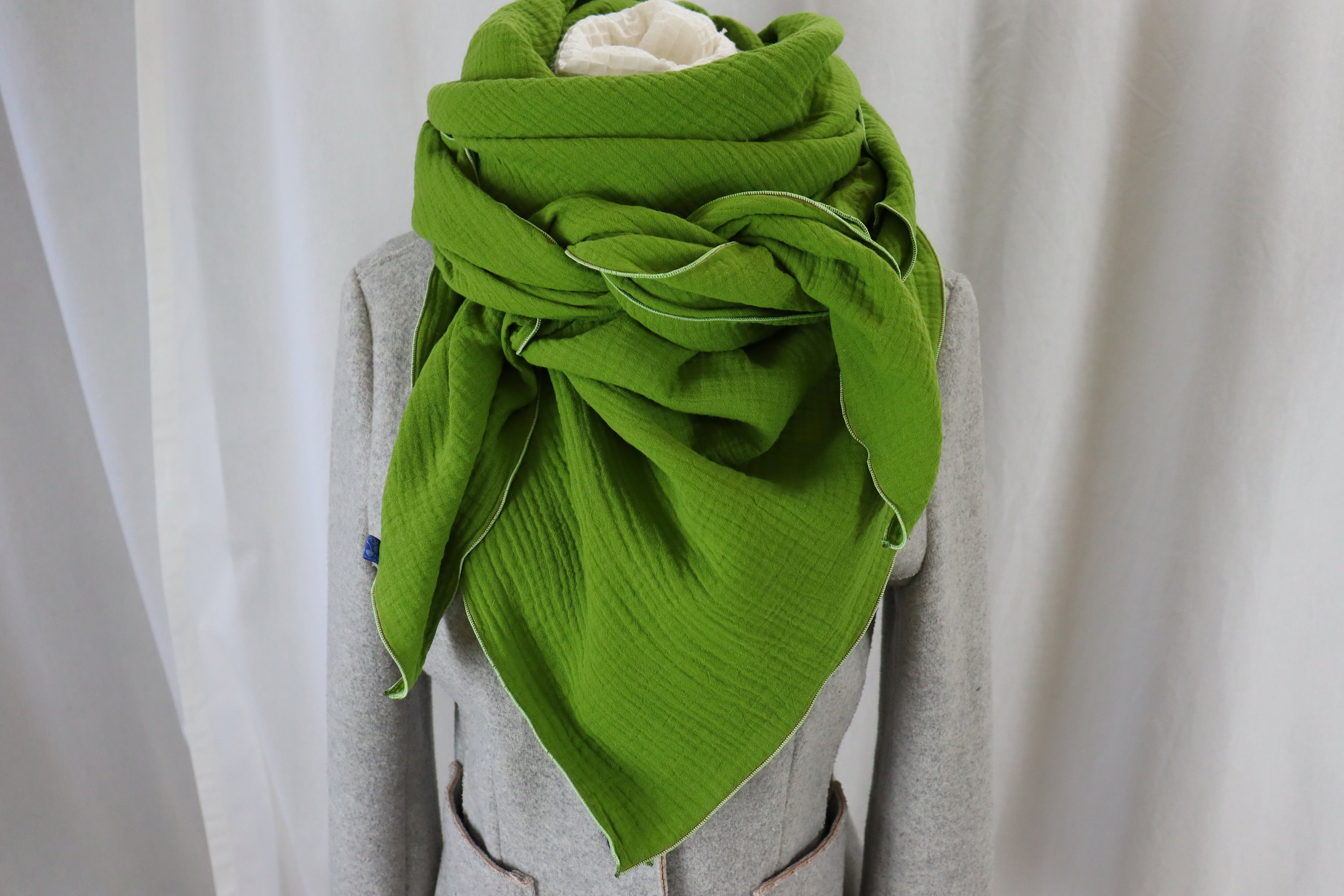 Sciarpa Triangolare Donna In Cotone Cashmere - Morbida E Calda Per L'Inverno - Foto 8