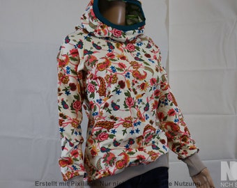 nur Größe s LT Surfwear Hoodie  Retro oilil Blumen  Kapuzenpullover für Damen,  Pullover,  Damenpulli mit Kapuze  s- xxl gemütlicher Pulli