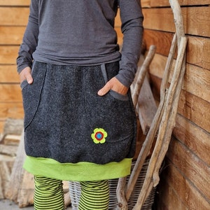 Winter skirt, wool skirt, hip skirt, s-XL skirt for women, skirt made of wool, wool skirt, winter skirt, women&#39;s skirt, grey, waistband skirt, eco fashion, balloon