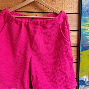Muslin pants for women | Shorts airy pants made of muslin | Pants | pink | Summer pants | Marlene pants | Muslin shorts | Women&#39;s short pants 34 to 46