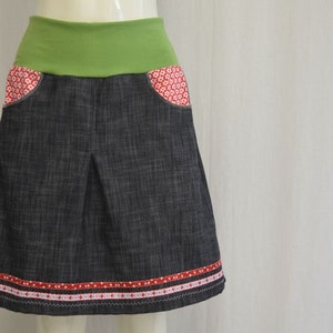 Skirt hip skirt with box pleat s -XL denim skirt, women&#39;s skirt made of soft jeans, stretch jeans, comfortable skirt with waistband blue denim, skirt women