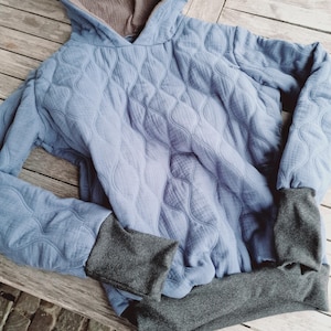 Muslin hoodie, hoodie for women made of cotton, top made of muslin, quilted pullover, muslin sweater, stepper