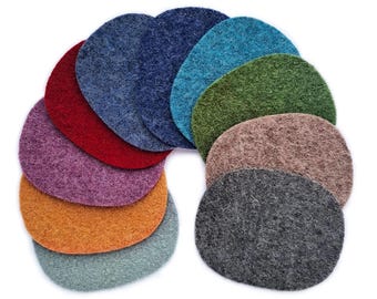 2 Wollwalk Flicken zum aufbügeln, 8x10 cm, Woll Patches, Knieflicken Ellenbogenflicken, 10 Farben